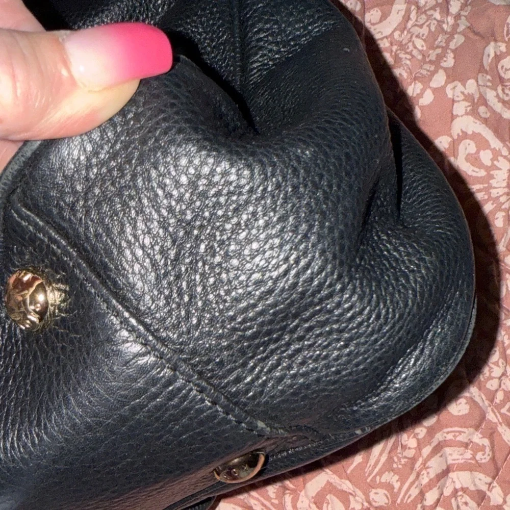 Michael Kors Black Shoulder Bag with Gold Accents